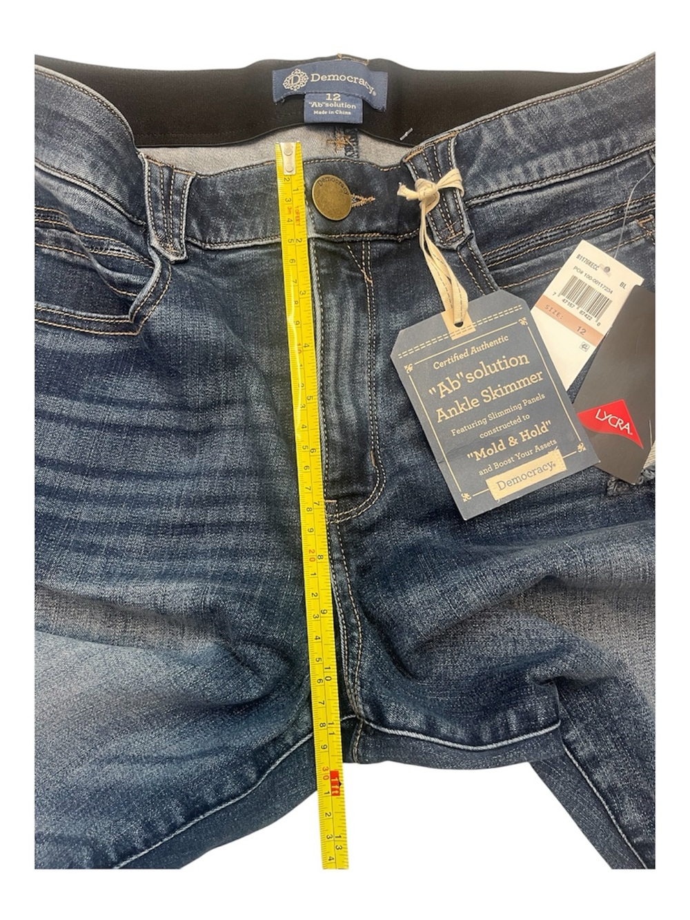 Democracy Ab Solution Indigo Skinny Jeans - Medium  Wash Sz 12 - Picture 6 of 8